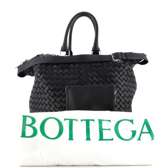 Bottega Veneta Convertible Zip Bucket Tote Intrecciato Leather Large Black - Picture 2 of 7